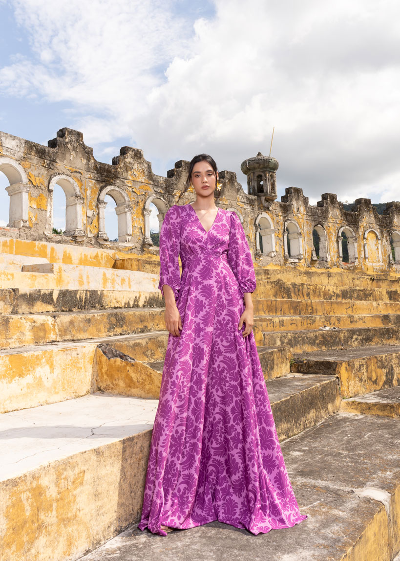 Vestido topacio estampado